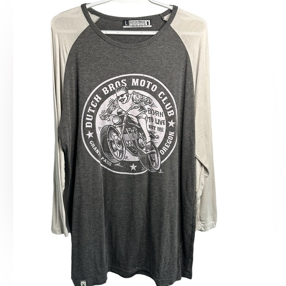 Dutch Bros VINTAGE LIMITED EDITION “BORN TO LIVE” MEDIUM+LARGE RARE DB MOT… - Picture 2 of 9